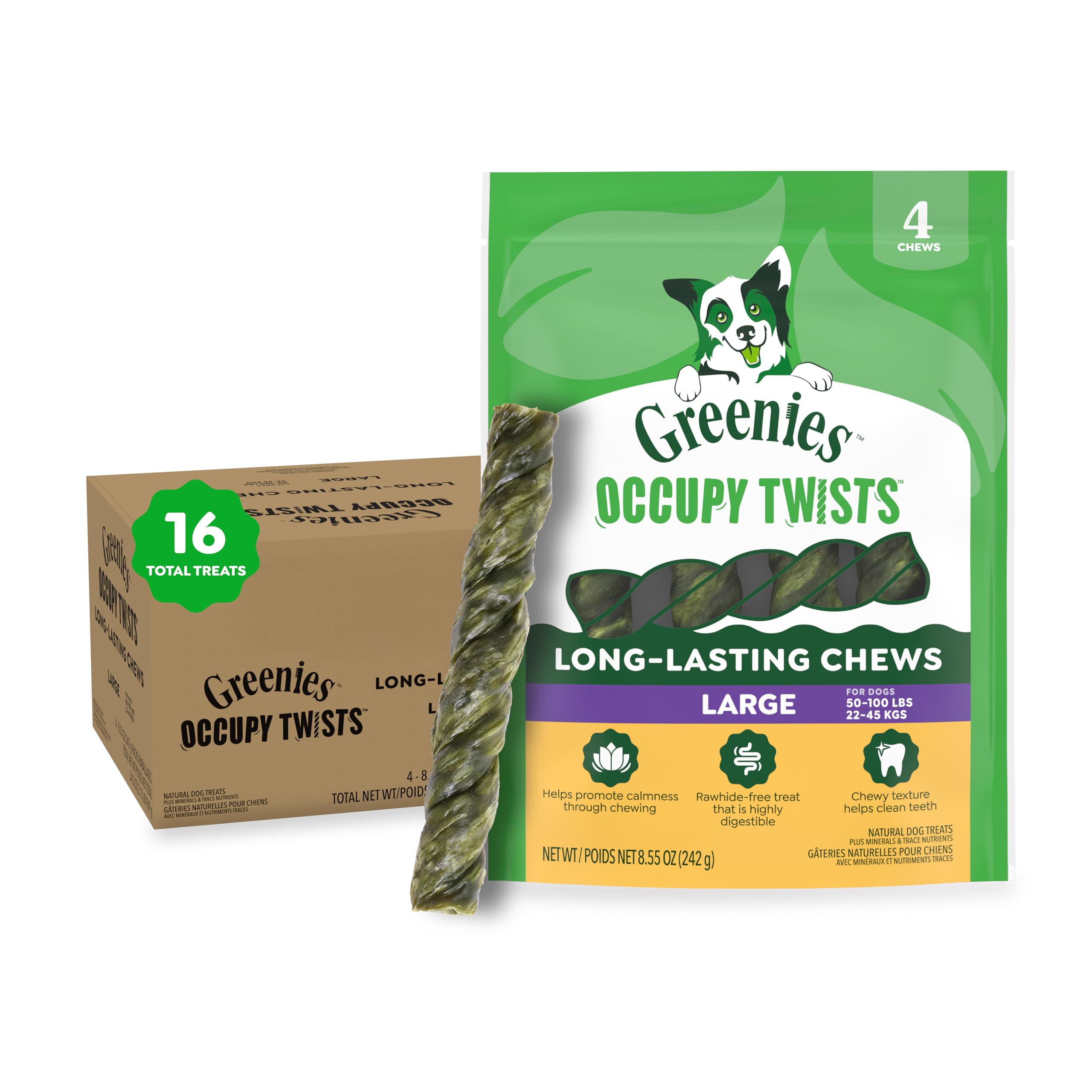 Amazon.com : Greenies Occupy Twists Natural Dog Treats Large Breed